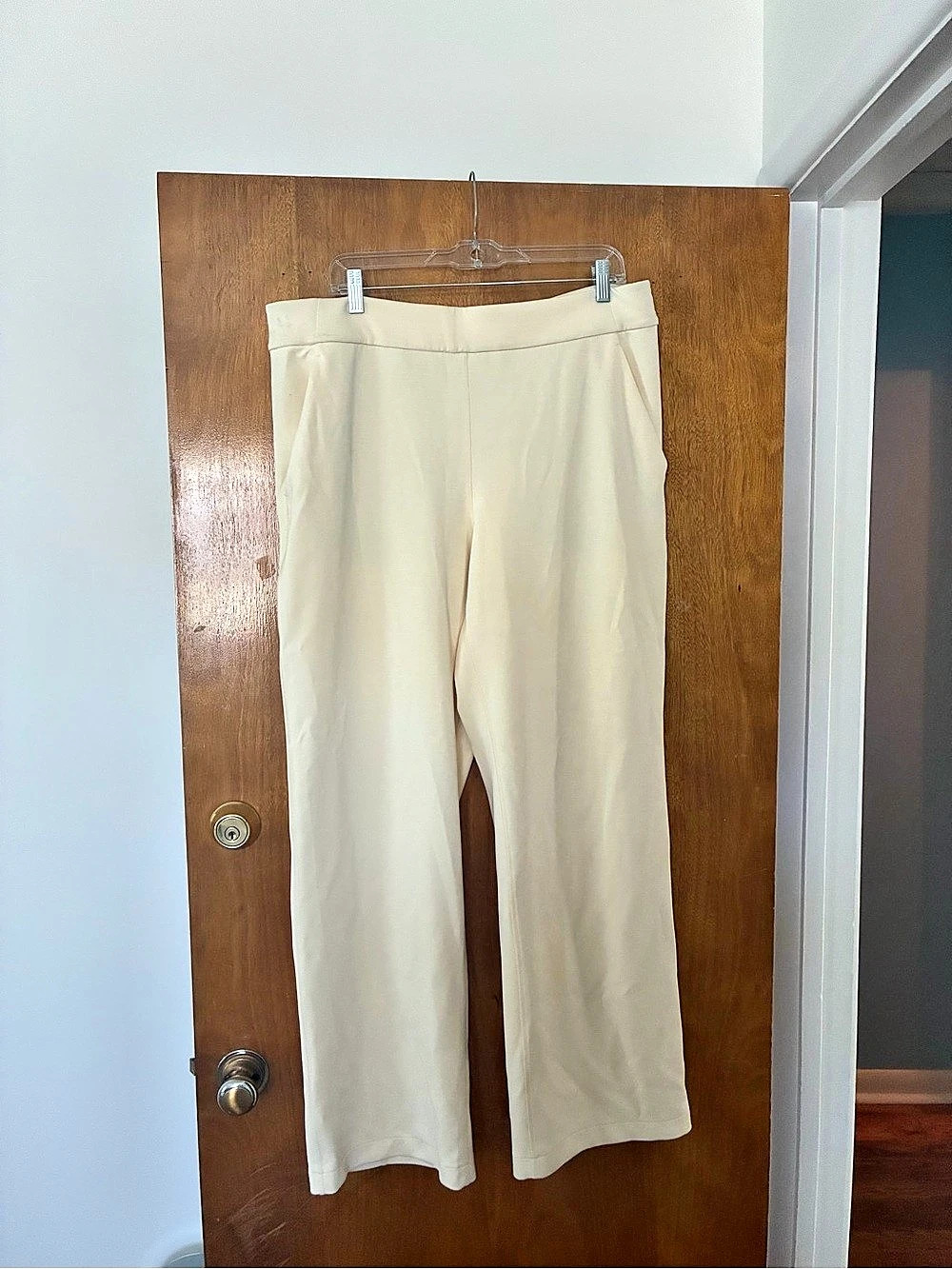 lululemon Smooth Fit Pull-On High-Rise Pant Regular Wide Leg Pants Cream XL